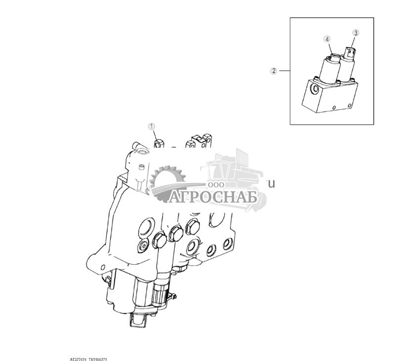 Клапан погрузчика, пятая функция с электрогидравлическим вспомогательным оборудованием ( - 292973) - ST860423 476.jpg